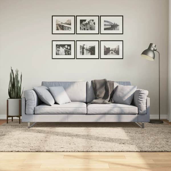 vidaXL Teppe ISTAN med lang luv skinnende utseende beige 160x230 cm