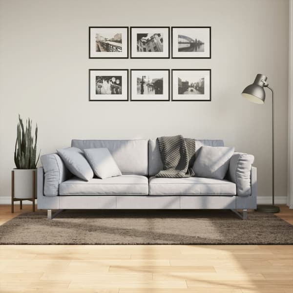 vidaXL gulvtæppe ISTAN 100x200 cm lang luv skinnende look grå