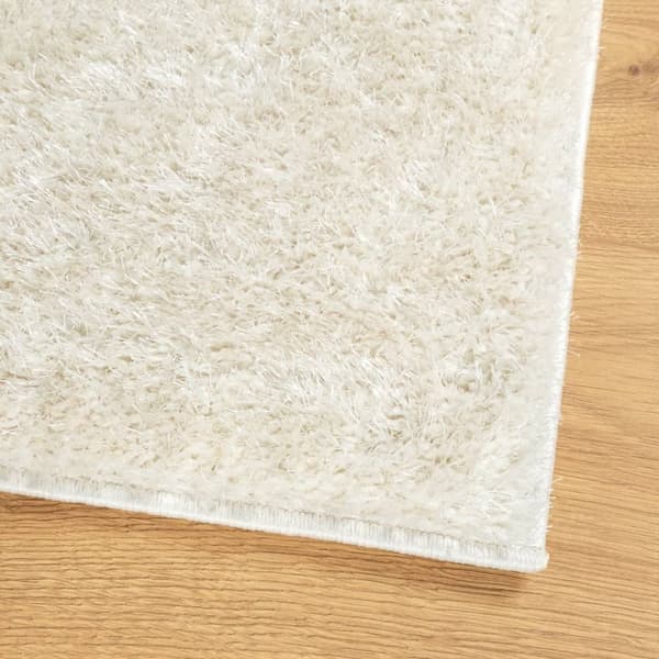 vidaXL Teppe ISTAN med lang luv skinnende utseende kremhvit 140x200 cm