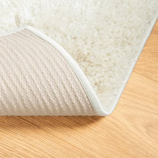 vidaXL Teppe ISTAN med lang luv skinnende utseende kremhvit 140x200 cm