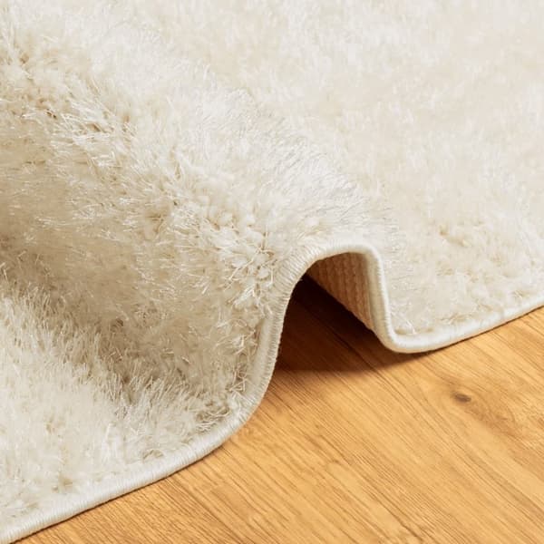 vidaXL Teppe ISTAN med lang luv skinnende utseende kremhvit 140x200 cm
