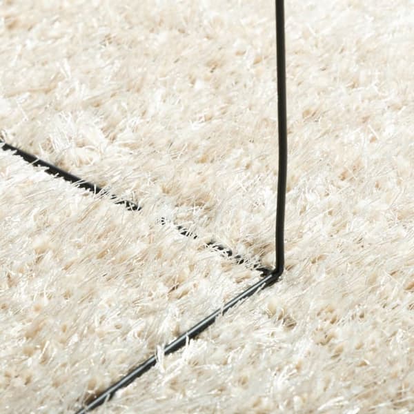 vidaXL Teppe ISTAN med lang luv skinnende utseende kremhvit 140x200 cm