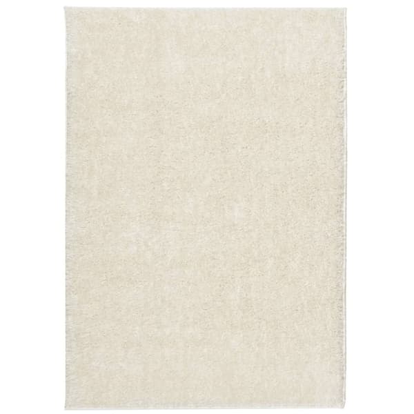 vidaXL Teppe ISTAN med lang luv skinnende utseende kremhvit 140x200 cm