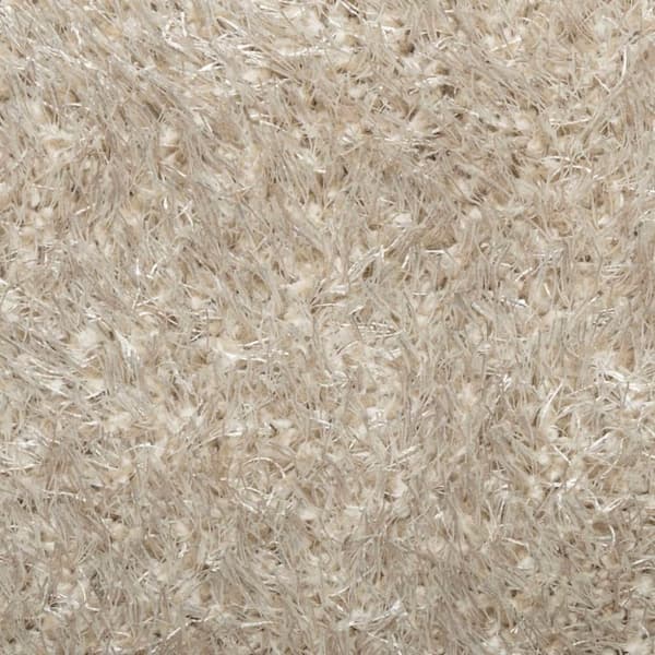 vidaXL gulvtæppe ISTAN Ø 120 cm lang luv skinnende look beige