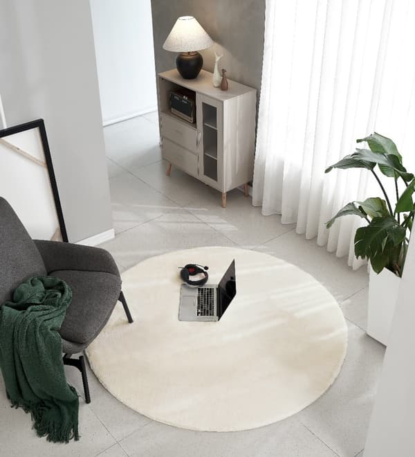 Rabbit Eco Offwhite Tvättbar Pälsmatta