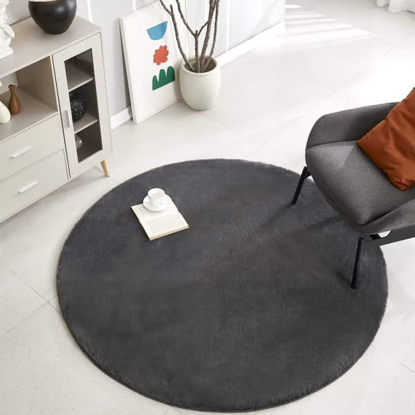 Rabbit Eco Mörkgrå Tvättbar Pälsmatta