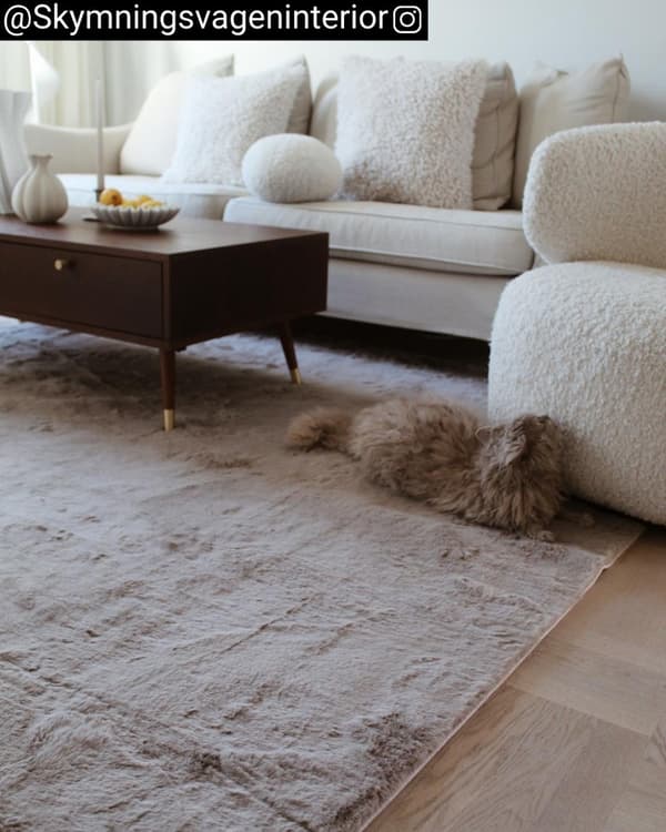 Rabbit Eco Taupe Tvättbar Pälsmatta