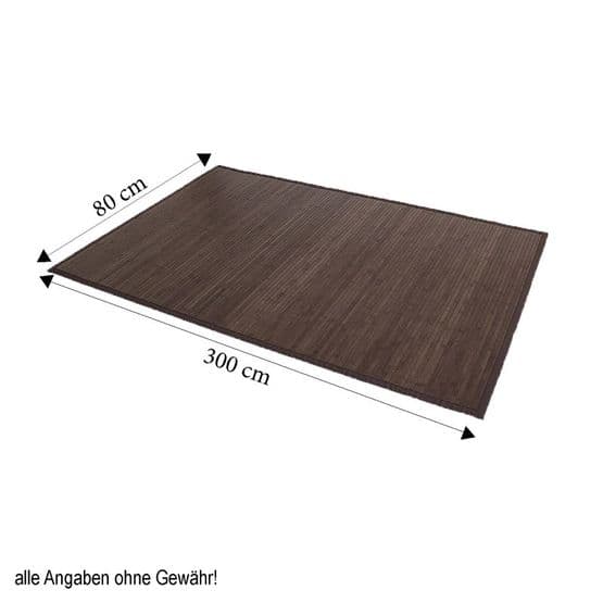 Tæppe - Bambus - 80x300 Cm Mørkebrunt