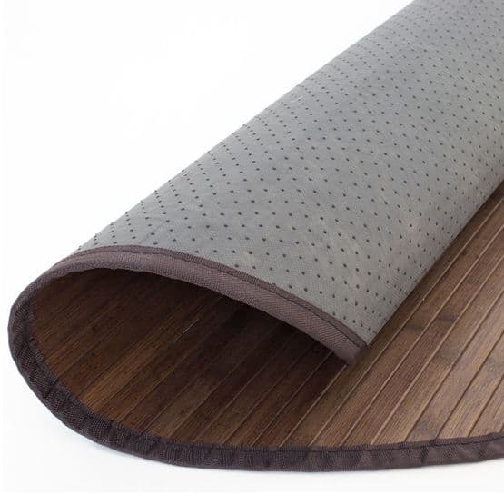 Matta - Rund - Bambu - 150 Cm Mörkbrun