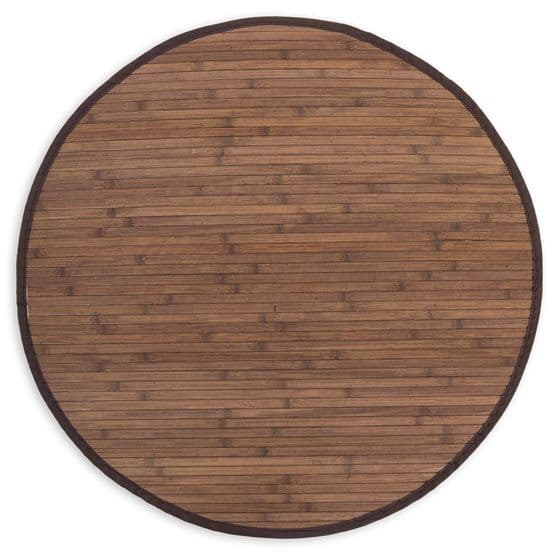 Matta - Rund - Bambu - 150 Cm Mörkbrun
