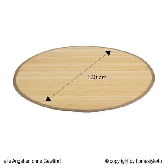 Matta - Rund - Bambu - 120 Cm Ljus