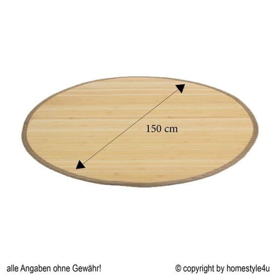 Tæppe - Rundt - Bambus - 150 Cm Lys