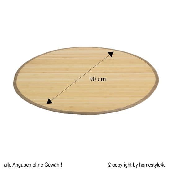 Matta - Rund - Bambu - 90 Cm Ljus