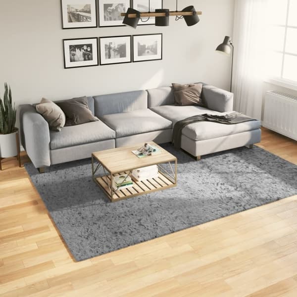 vidaXL Tykt teppe PAMPLONA høy luv moderne grå 200x280 cm