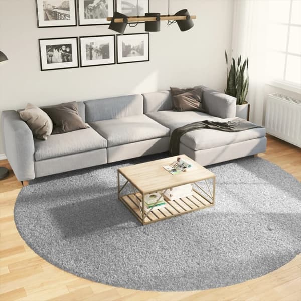 vidaXL Tykt teppe PAMPLONA høy luv moderne grå Ø 280 cm