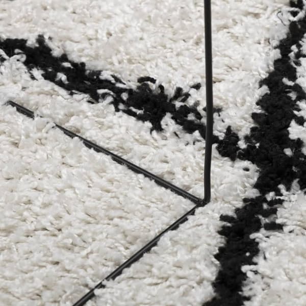 vidaXL Ryamatta PAMPLONA lång lugg modern gräddvit & svart 300x400 cm
