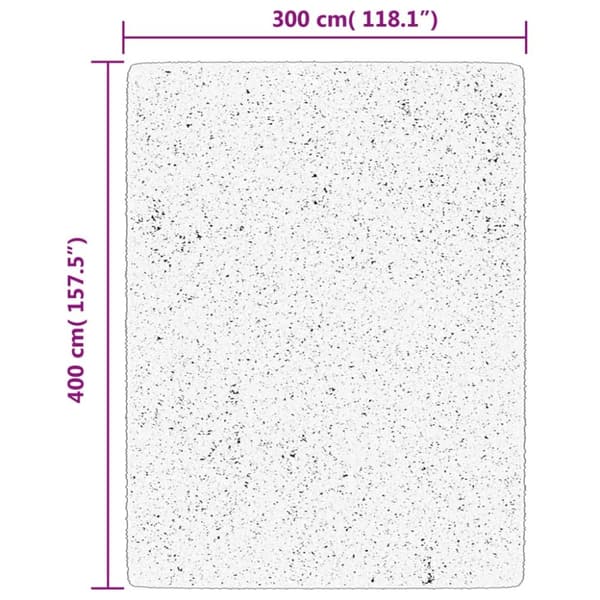 vidaXL Ryamatta PAMPLONA lång lugg modern gräddvit & svart 300x400 cm