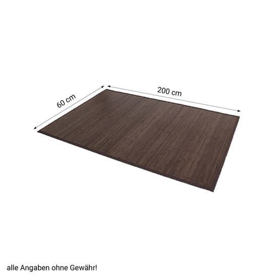 Tæppe - Bambus - 60x200 Cm Mørkebrunt