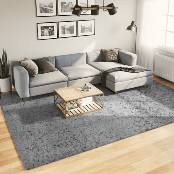 vidaXL Tykt teppe PAMPLONA høy luv moderne grå 240x340 cm