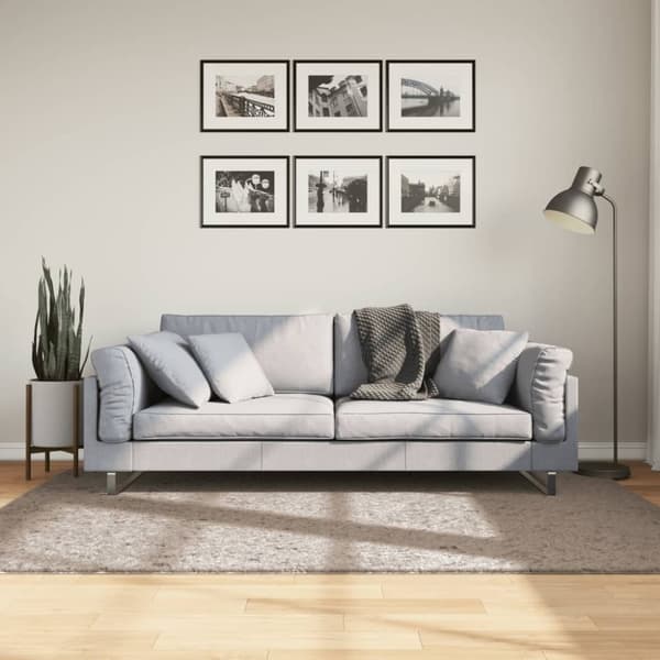 vidaXL Tykt teppe PAMPLONA høy luv moderne beige 140x200 cm