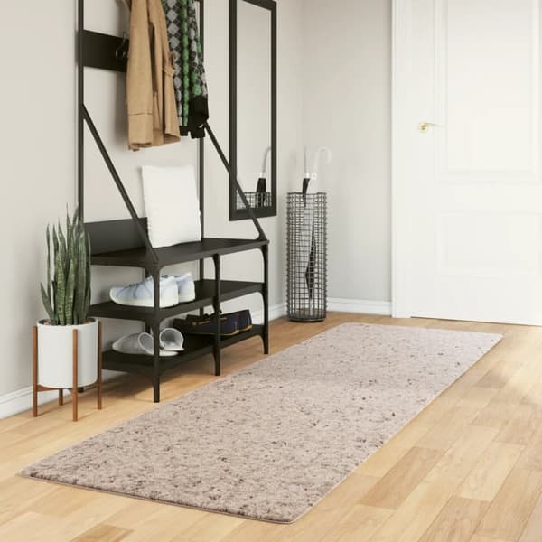 vidaXL Tykt teppe PAMPLONA høy luv moderne beige 80x250 cm