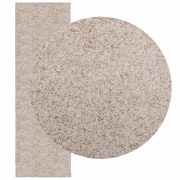 vidaXL Tykt teppe PAMPLONA høy luv moderne beige 80x250 cm