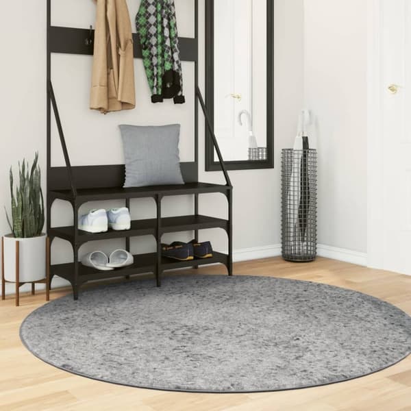 vidaXL Tykt teppe PAMPLONA høy luv moderne grå Ø 160 cm