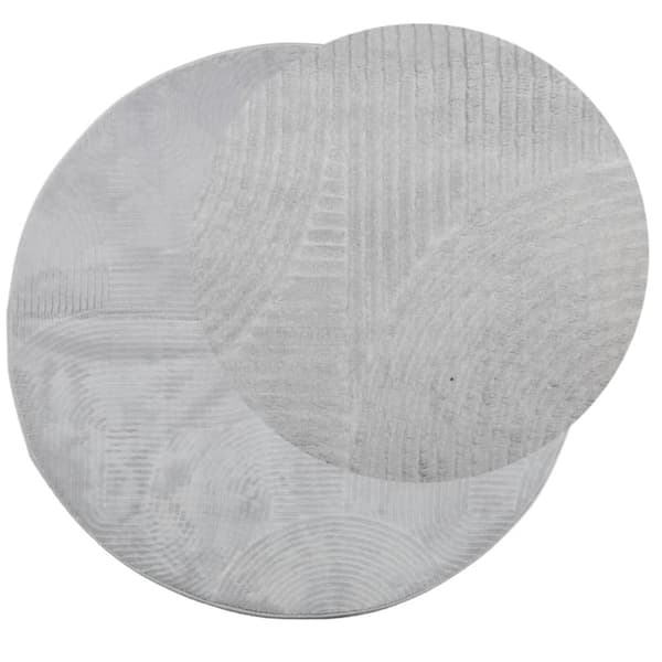 vidaXL Rug IZA kort luv skandinavisk utseende grå Ø 120 cm