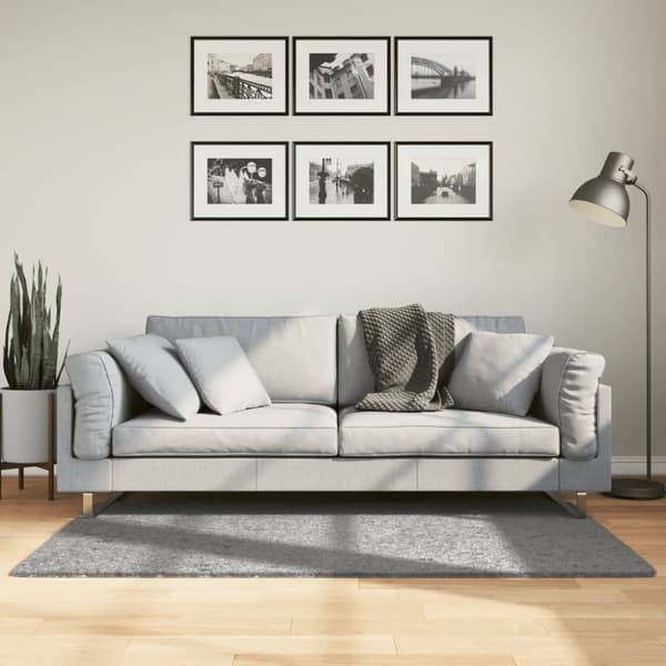 vidaXL Tykt teppe PAMPLONA høy luv moderne grå 80x150 cm