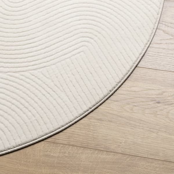 vidaXL Rug IZA kort luv skandinavisk utseende krem Ø 100 cm