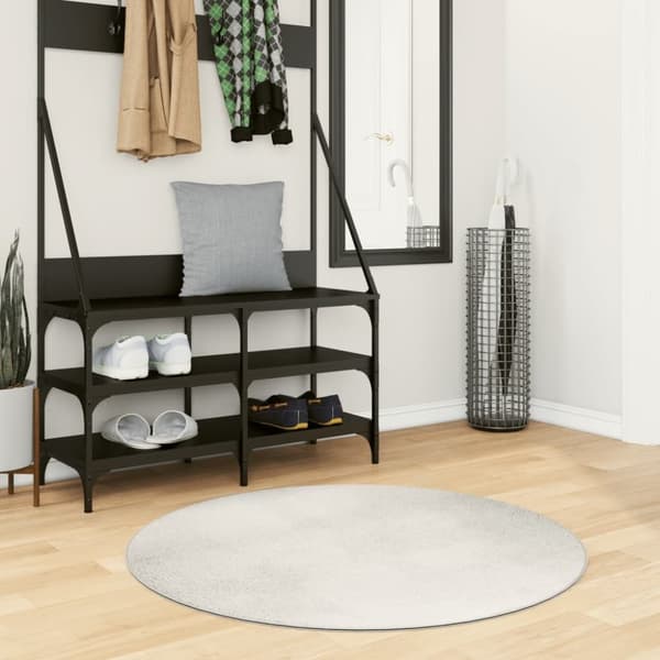 vidaXL Rug IZA kort luv skandinavisk utseende krem Ø 100 cm