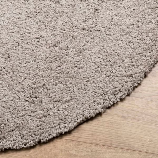 vidaXL Tykt teppe PAMPLONA høy luv moderne beige Ø 160 cm