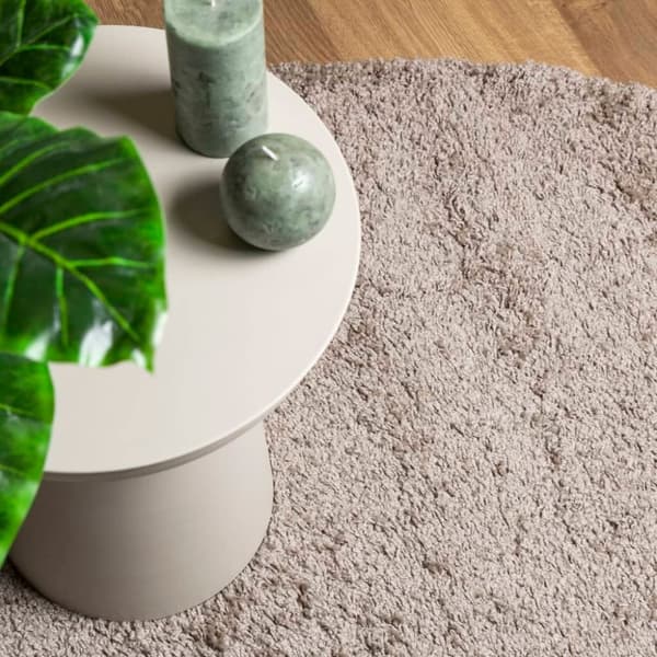 vidaXL Tykt teppe PAMPLONA høy luv moderne beige Ø 160 cm