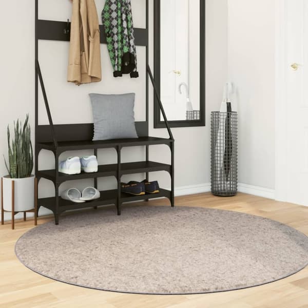 vidaXL Tykt teppe PAMPLONA høy luv moderne beige Ø 160 cm