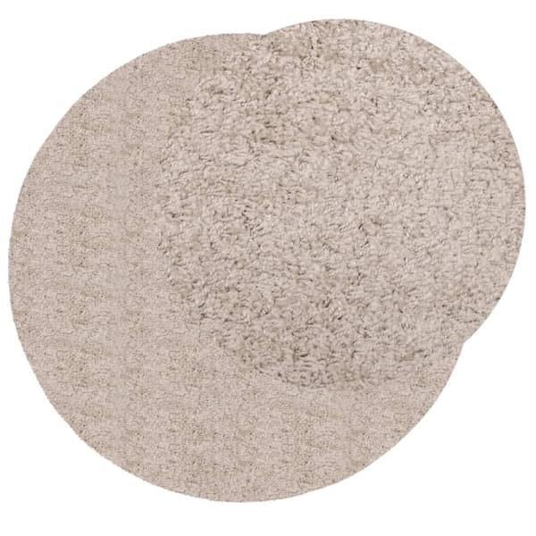 vidaXL Tykt teppe PAMPLONA høy luv moderne beige Ø 160 cm
