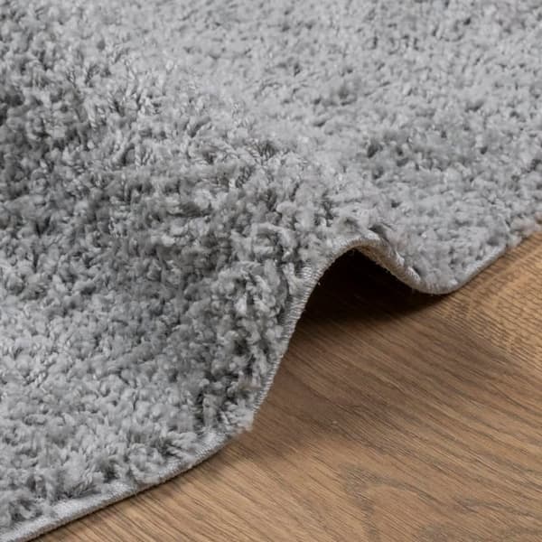 vidaXL Ryamatta PAMPLONA lång lugg modern grå Ø 80 cm