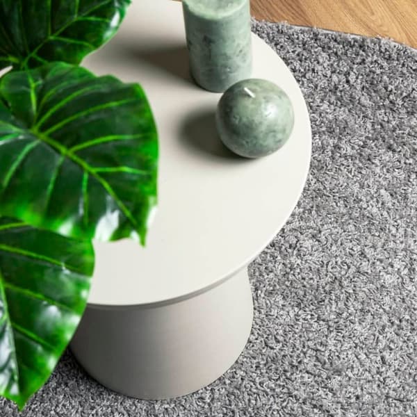 vidaXL Ryamatta PAMPLONA lång lugg modern grå Ø 80 cm