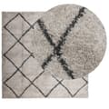 Miniatyrbilde 2 av 10: vidaXL Tykt teppe PAMPLONA høy luv moderne beige antrasitt 120x120 cm
