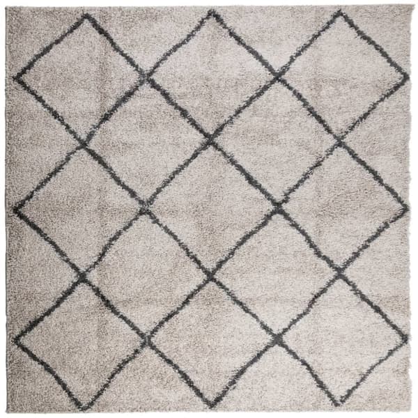 vidaXL Tykt teppe PAMPLONA høy luv moderne beige antrasitt 120x120 cm