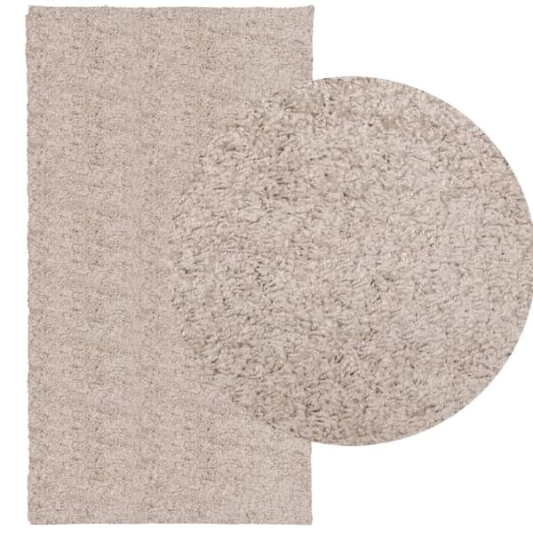 vidaXL Tykt teppe PAMPLONA høy luv moderne beige 60x110 cm