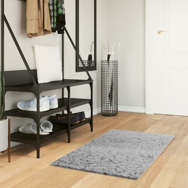 vidaXL Tykt teppe PAMPLONA høy luv moderne grå 60x110 cm