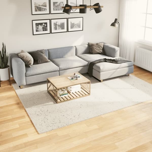 vidaXL Tykt teppe PAMPLONA høy luv moderne kremhvit 200x280 cm