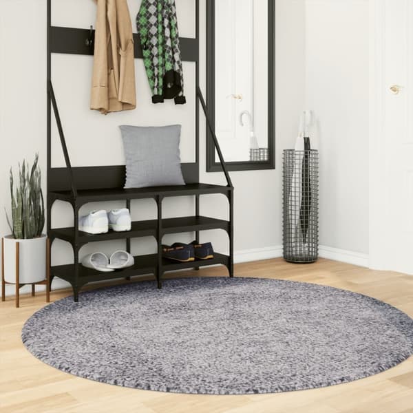 vidaXL Tykt teppe PAMPLONA høy luv moderne blå Ø 160 cm