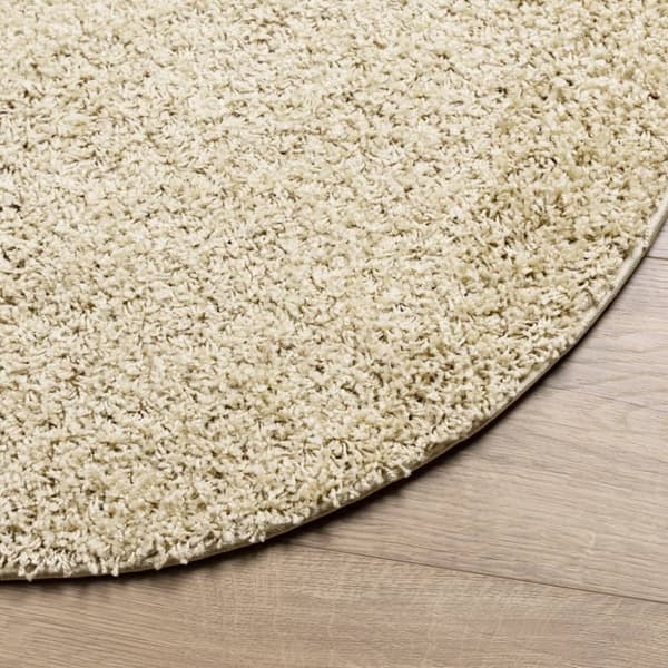 vidaXL Tykt teppe PAMPLONA høy luv moderne gull Ø120 cm