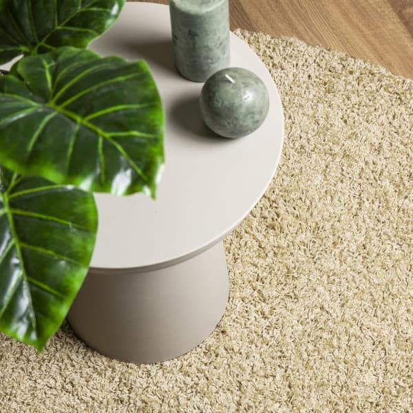 vidaXL Tykt teppe PAMPLONA høy luv moderne gull Ø120 cm