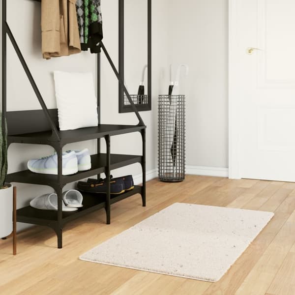 vidaXL shaggy gulvtæppe PAMPLONA 60x110 cm høj luv cremefarvet