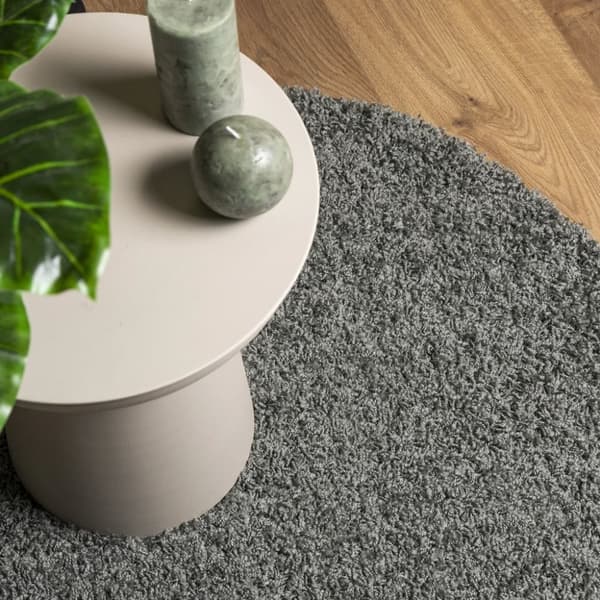 vidaXL Tykt teppe PAMPLONA høy luv moderne grønn Ø100 cm