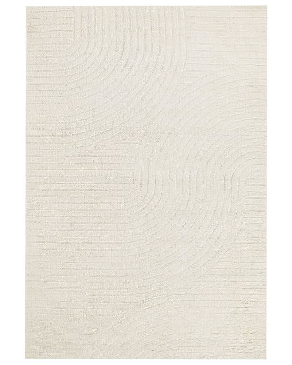 Matto beige 160 x 230 cm villa abstrakti kuvio suorakulmio konekudottu moderni