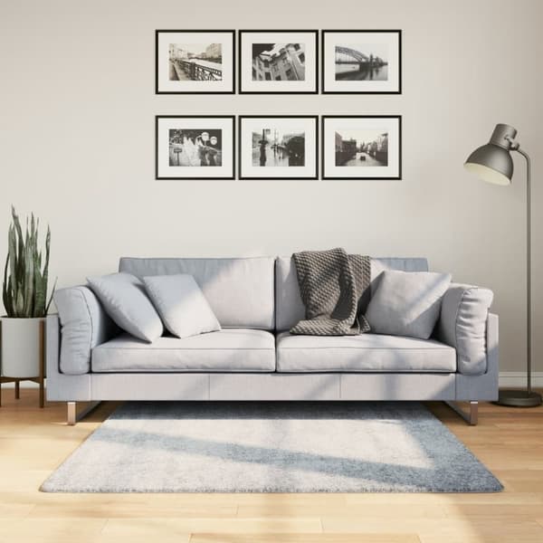 vidaXL Tykt teppe PAMPLONA høy luv moderne blå 120x120 cm