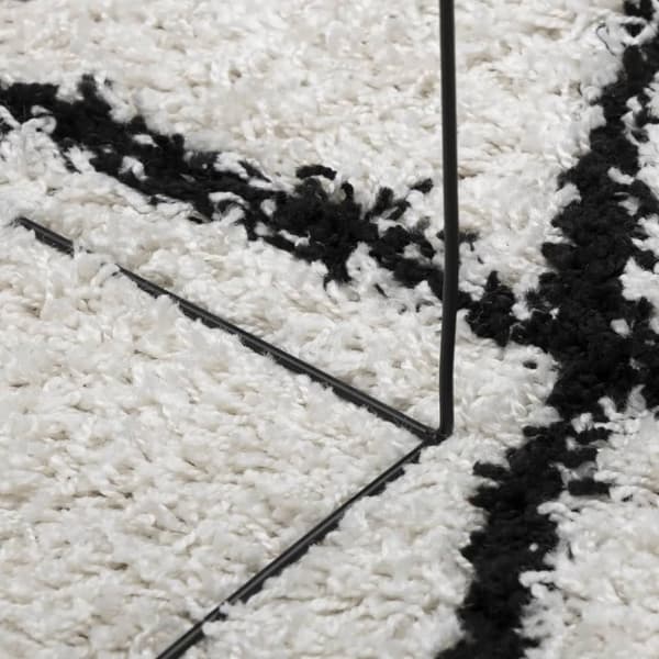 vidaXL Tykt teppe PAMPLONA høy luv moderne krem og svart 200x200 cm